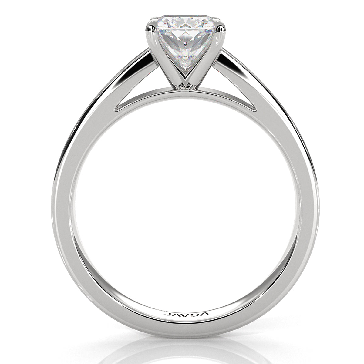 3.5mm Cathedral Style Flat Edge Solitaire Lab Grown Diamond IGI Certified Engagement Ring 4g Setting 1.00 Ctw.